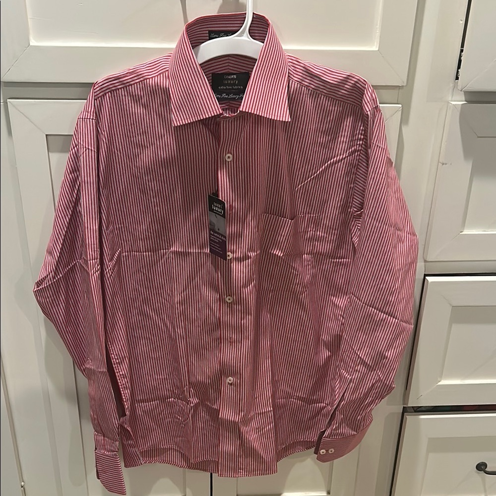 Red Classic Button-Down Dress Shirt